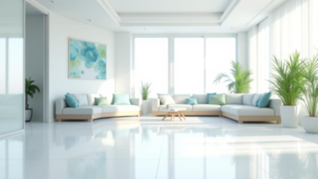 Sparkling clean modern office interior with natural light.